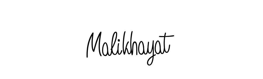 You should practise on your own different ways (Angelique-Rose-font-FFP) to write your name (Malikhayat) in signature. don't let someone else do it for you. Malikhayat signature style 5 images and pictures png