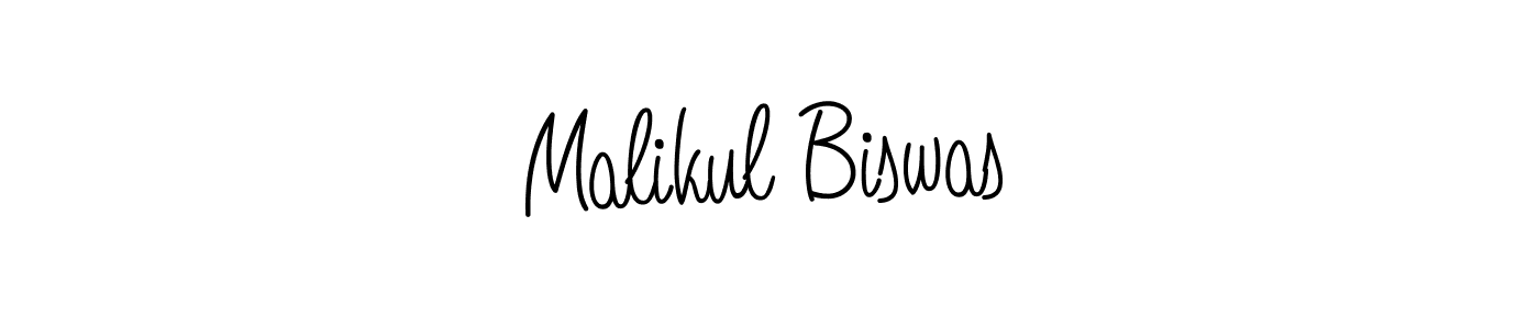 Use a signature maker to create a handwritten signature online. With this signature software, you can design (Angelique-Rose-font-FFP) your own signature for name Malikul Biswas. Malikul Biswas signature style 5 images and pictures png