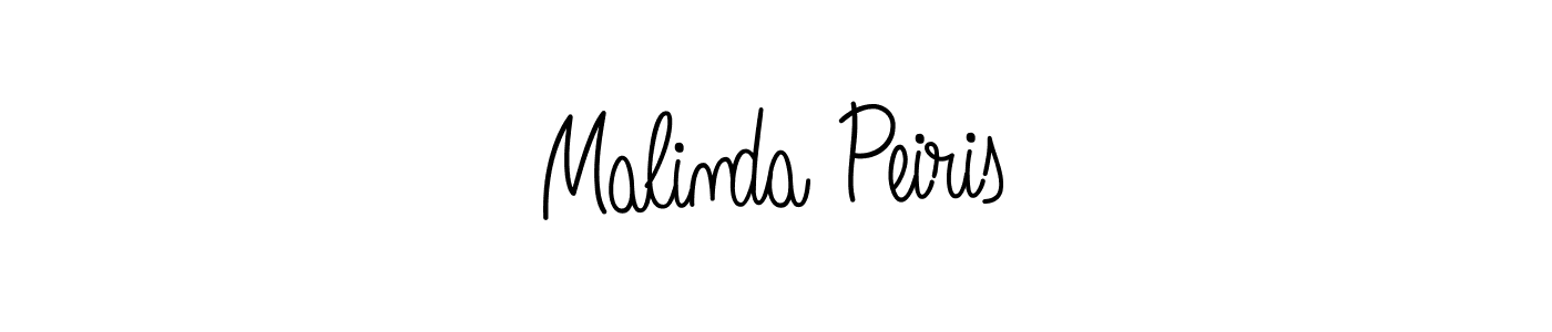 You should practise on your own different ways (Angelique-Rose-font-FFP) to write your name (Malinda Peiris) in signature. don't let someone else do it for you. Malinda Peiris signature style 5 images and pictures png