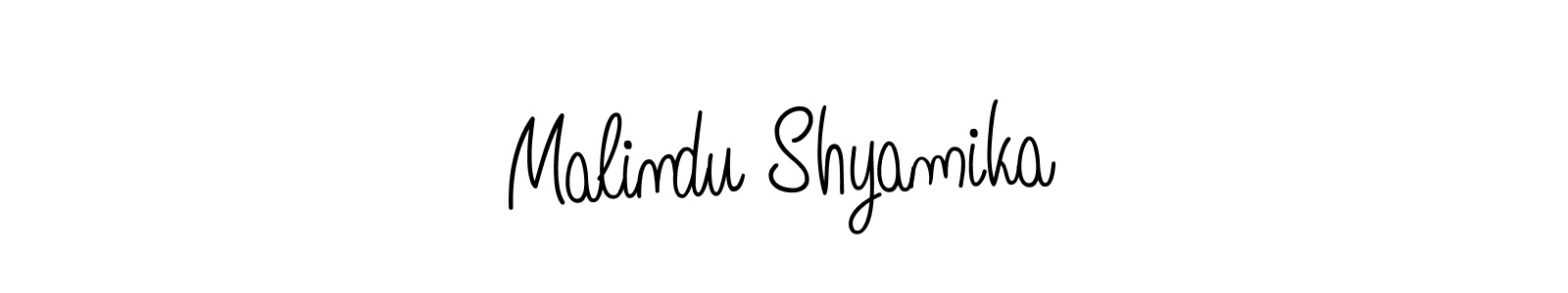 How to make Malindu Shyamika name signature. Use Angelique-Rose-font-FFP style for creating short signs online. This is the latest handwritten sign. Malindu Shyamika signature style 5 images and pictures png