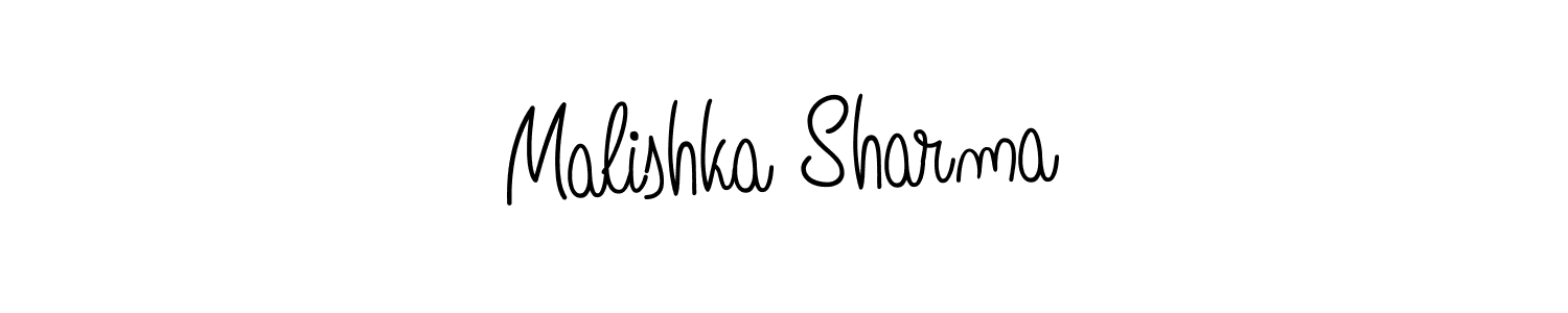 How to make Malishka Sharma name signature. Use Angelique-Rose-font-FFP style for creating short signs online. This is the latest handwritten sign. Malishka Sharma signature style 5 images and pictures png