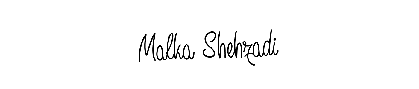 How to make Malka Shehzadi name signature. Use Angelique-Rose-font-FFP style for creating short signs online. This is the latest handwritten sign. Malka Shehzadi signature style 5 images and pictures png