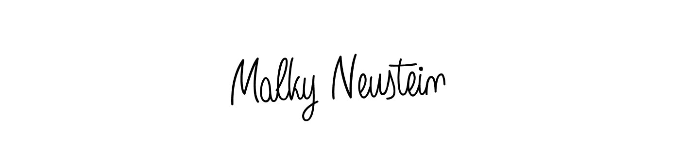 Malky Neustein stylish signature style. Best Handwritten Sign (Angelique-Rose-font-FFP) for my name. Handwritten Signature Collection Ideas for my name Malky Neustein. Malky Neustein signature style 5 images and pictures png