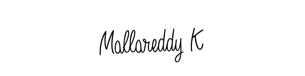 The best way (Angelique-Rose-font-FFP) to make a short signature is to pick only two or three words in your name. The name Mallareddy K include a total of six letters. For converting this name. Mallareddy K signature style 5 images and pictures png