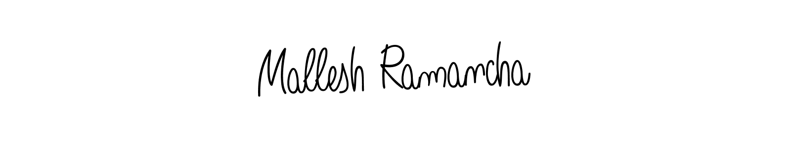 The best way (Angelique-Rose-font-FFP) to make a short signature is to pick only two or three words in your name. The name Mallesh Ramancha include a total of six letters. For converting this name. Mallesh Ramancha signature style 5 images and pictures png