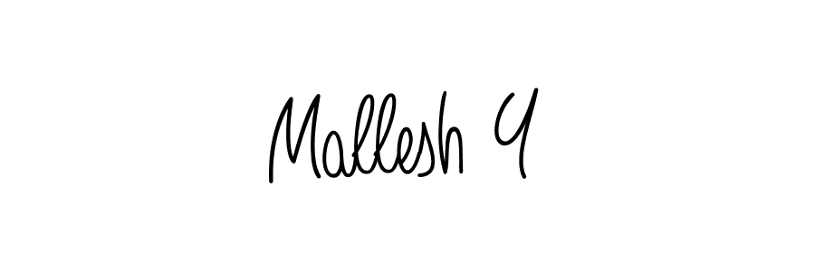 Use a signature maker to create a handwritten signature online. With this signature software, you can design (Angelique-Rose-font-FFP) your own signature for name Mallesh Y. Mallesh Y signature style 5 images and pictures png