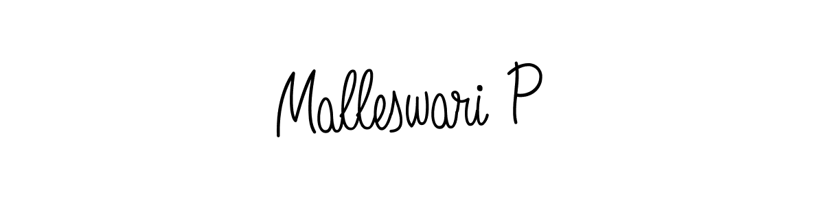 Make a beautiful signature design for name Malleswari P. With this signature (Angelique-Rose-font-FFP) style, you can create a handwritten signature for free. Malleswari P signature style 5 images and pictures png