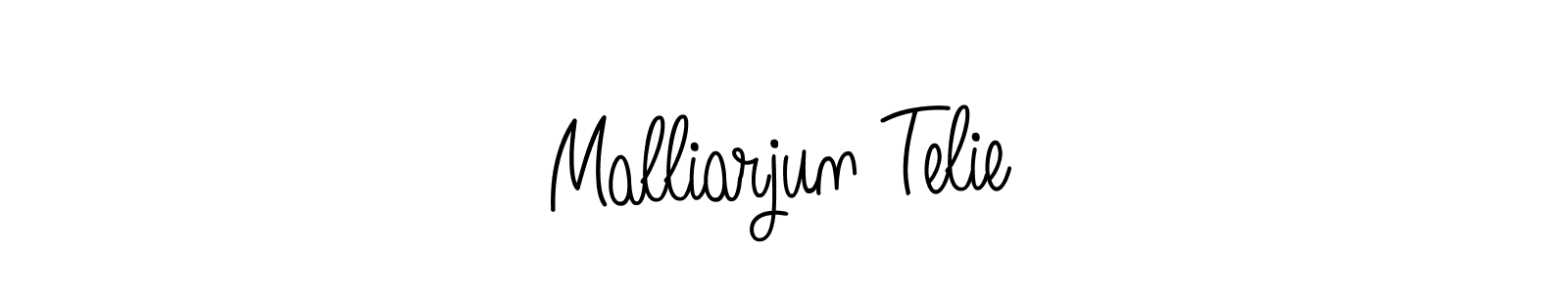 Malliarjun Telie stylish signature style. Best Handwritten Sign (Angelique-Rose-font-FFP) for my name. Handwritten Signature Collection Ideas for my name Malliarjun Telie. Malliarjun Telie signature style 5 images and pictures png