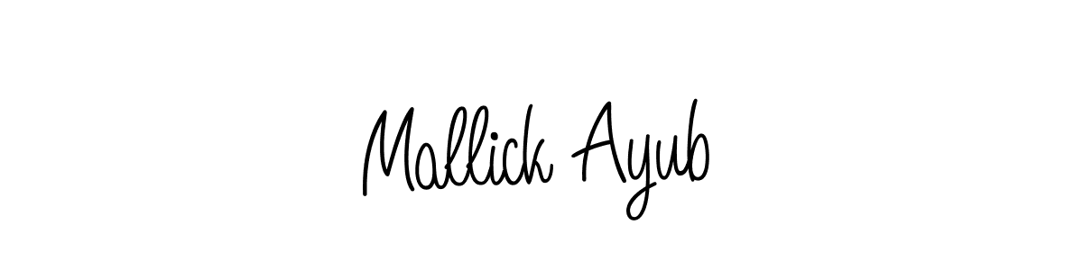 Create a beautiful signature design for name Mallick Ayub. With this signature (Angelique-Rose-font-FFP) fonts, you can make a handwritten signature for free. Mallick Ayub signature style 5 images and pictures png