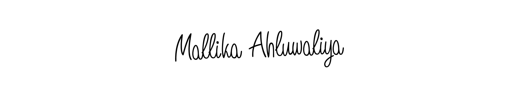 Create a beautiful signature design for name Mallika Ahluwaliya. With this signature (Angelique-Rose-font-FFP) fonts, you can make a handwritten signature for free. Mallika Ahluwaliya signature style 5 images and pictures png