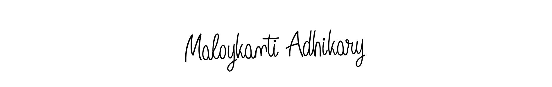 Use a signature maker to create a handwritten signature online. With this signature software, you can design (Angelique-Rose-font-FFP) your own signature for name Maloykanti Adhikary. Maloykanti Adhikary signature style 5 images and pictures png