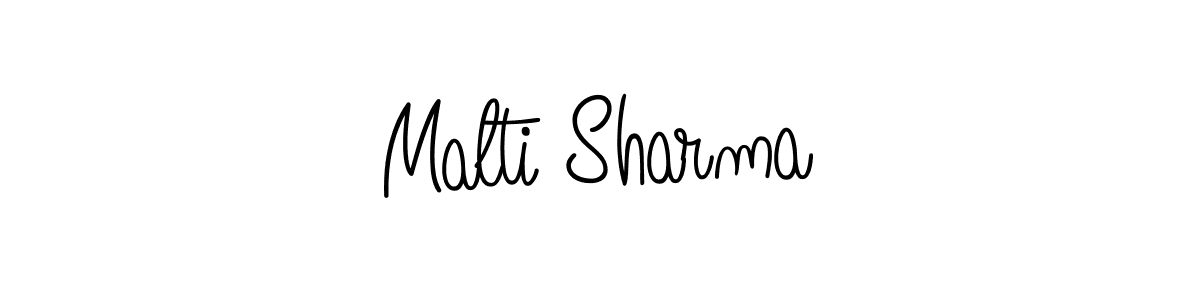 Malti Sharma stylish signature style. Best Handwritten Sign (Angelique-Rose-font-FFP) for my name. Handwritten Signature Collection Ideas for my name Malti Sharma. Malti Sharma signature style 5 images and pictures png