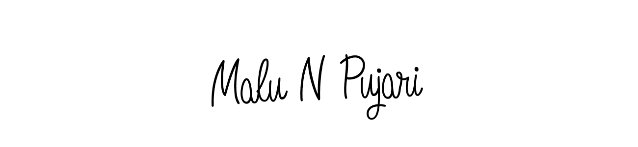 How to make Malu N Pujari signature? Angelique-Rose-font-FFP is a professional autograph style. Create handwritten signature for Malu N Pujari name. Malu N Pujari signature style 5 images and pictures png