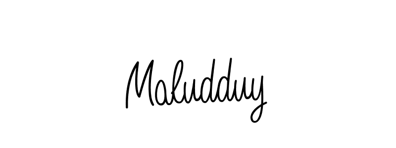 Make a beautiful signature design for name Maludduy. With this signature (Angelique-Rose-font-FFP) style, you can create a handwritten signature for free. Maludduy signature style 5 images and pictures png