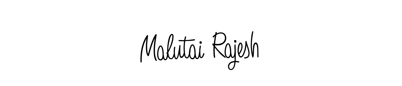 Malutai Rajesh stylish signature style. Best Handwritten Sign (Angelique-Rose-font-FFP) for my name. Handwritten Signature Collection Ideas for my name Malutai Rajesh. Malutai Rajesh signature style 5 images and pictures png