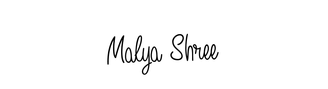 Design your own signature with our free online signature maker. With this signature software, you can create a handwritten (Angelique-Rose-font-FFP) signature for name Malya Shree. Malya Shree signature style 5 images and pictures png