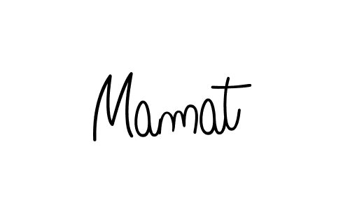 Make a beautiful signature design for name Mamat. With this signature (Angelique-Rose-font-FFP) style, you can create a handwritten signature for free. Mamat signature style 5 images and pictures png