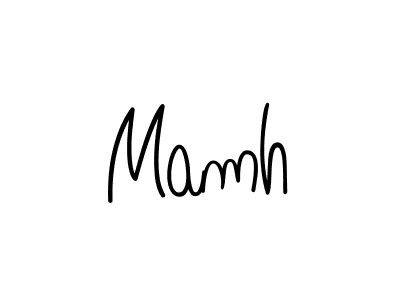 You should practise on your own different ways (Angelique-Rose-font-FFP) to write your name (Mamh) in signature. don't let someone else do it for you. Mamh signature style 5 images and pictures png