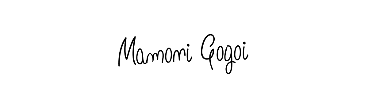 Use a signature maker to create a handwritten signature online. With this signature software, you can design (Angelique-Rose-font-FFP) your own signature for name Mamoni Gogoi. Mamoni Gogoi signature style 5 images and pictures png