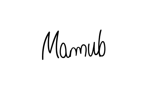 Use a signature maker to create a handwritten signature online. With this signature software, you can design (Angelique-Rose-font-FFP) your own signature for name Mamub. Mamub signature style 5 images and pictures png