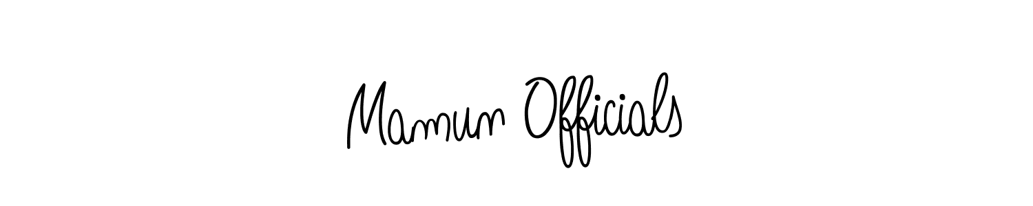 Mamun Officials stylish signature style. Best Handwritten Sign (Angelique-Rose-font-FFP) for my name. Handwritten Signature Collection Ideas for my name Mamun Officials. Mamun Officials signature style 5 images and pictures png