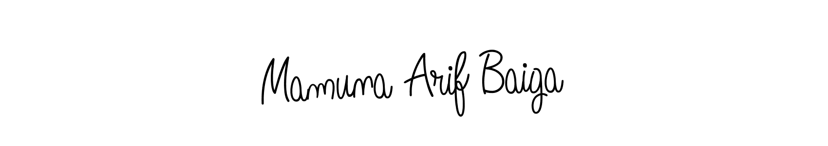 How to make Mamuna Arif Baiga signature? Angelique-Rose-font-FFP is a professional autograph style. Create handwritten signature for Mamuna Arif Baiga name. Mamuna Arif Baiga signature style 5 images and pictures png