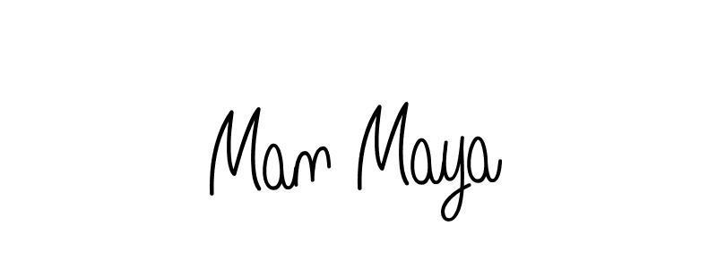 Man Maya stylish signature style. Best Handwritten Sign (Angelique-Rose-font-FFP) for my name. Handwritten Signature Collection Ideas for my name Man Maya. Man Maya signature style 5 images and pictures png