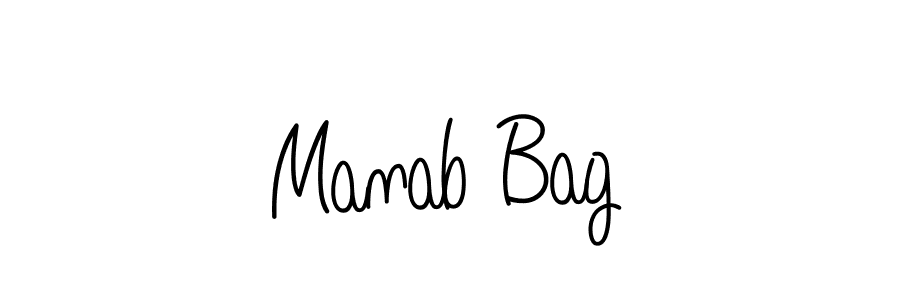 How to make Manab Bag name signature. Use Angelique-Rose-font-FFP style for creating short signs online. This is the latest handwritten sign. Manab Bag signature style 5 images and pictures png