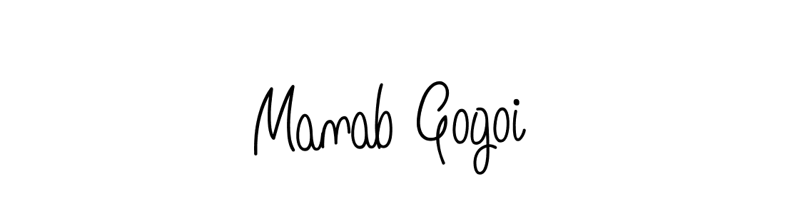 You should practise on your own different ways (Angelique-Rose-font-FFP) to write your name (Manab Gogoi) in signature. don't let someone else do it for you. Manab Gogoi signature style 5 images and pictures png