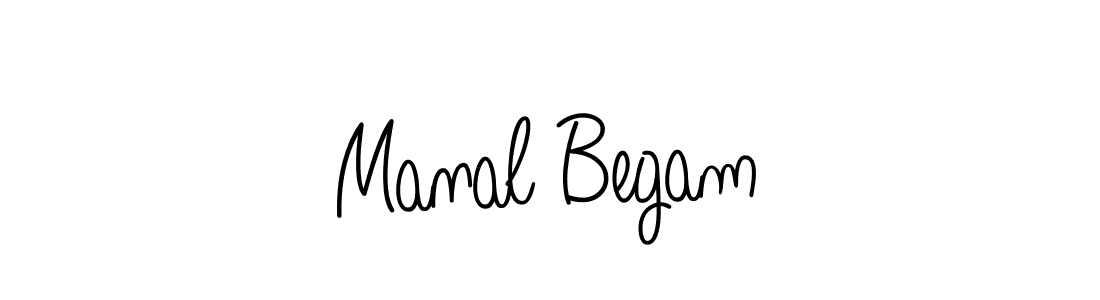 The best way (Angelique-Rose-font-FFP) to make a short signature is to pick only two or three words in your name. The name Manal Begam include a total of six letters. For converting this name. Manal Begam signature style 5 images and pictures png