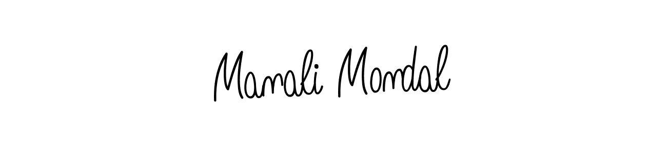 You should practise on your own different ways (Angelique-Rose-font-FFP) to write your name (Manali Mondal) in signature. don't let someone else do it for you. Manali Mondal signature style 5 images and pictures png