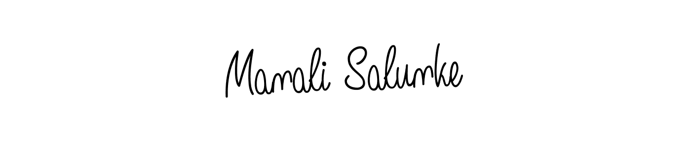 Create a beautiful signature design for name Manali Salunke. With this signature (Angelique-Rose-font-FFP) fonts, you can make a handwritten signature for free. Manali Salunke signature style 5 images and pictures png