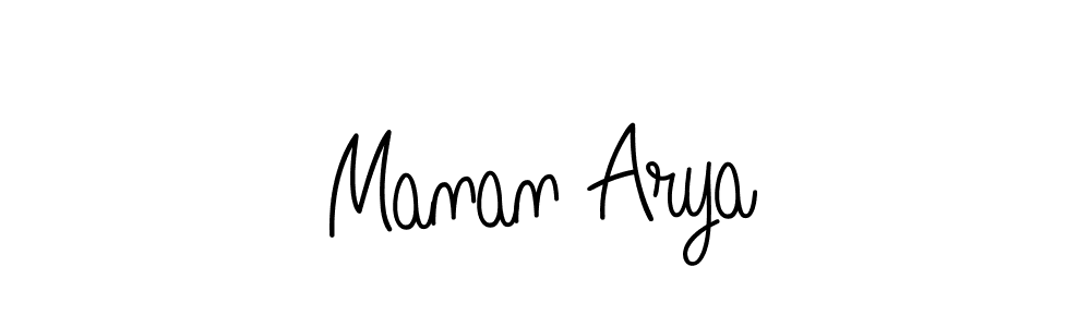 Make a beautiful signature design for name Manan Arya. With this signature (Angelique-Rose-font-FFP) style, you can create a handwritten signature for free. Manan Arya signature style 5 images and pictures png