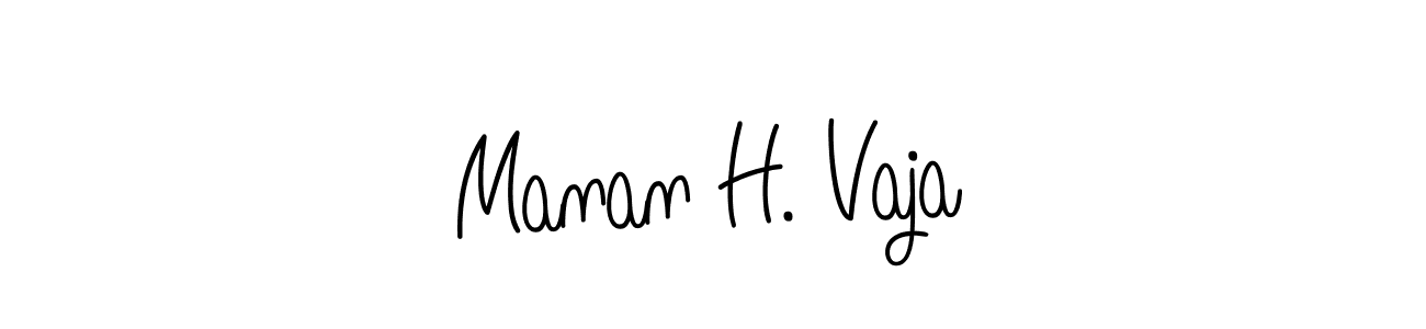 Manan H. Vaja stylish signature style. Best Handwritten Sign (Angelique-Rose-font-FFP) for my name. Handwritten Signature Collection Ideas for my name Manan H. Vaja. Manan H. Vaja signature style 5 images and pictures png