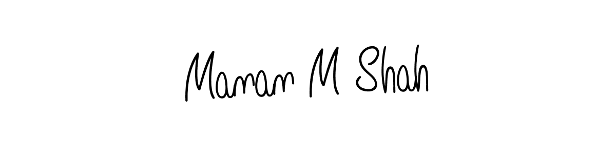 How to make Manan M Shah name signature. Use Angelique-Rose-font-FFP style for creating short signs online. This is the latest handwritten sign. Manan M Shah signature style 5 images and pictures png