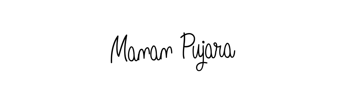 Design your own signature with our free online signature maker. With this signature software, you can create a handwritten (Angelique-Rose-font-FFP) signature for name Manan Pujara. Manan Pujara signature style 5 images and pictures png