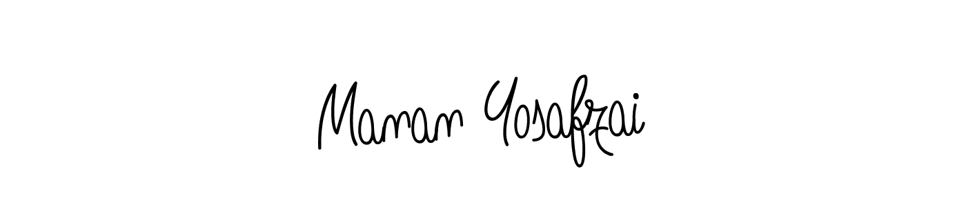 How to make Manan Yosafzai name signature. Use Angelique-Rose-font-FFP style for creating short signs online. This is the latest handwritten sign. Manan Yosafzai signature style 5 images and pictures png