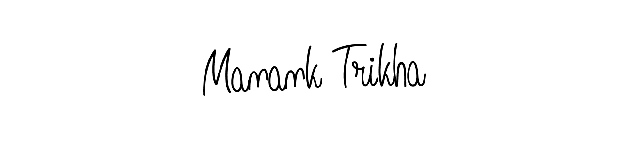 Manank Trikha stylish signature style. Best Handwritten Sign (Angelique-Rose-font-FFP) for my name. Handwritten Signature Collection Ideas for my name Manank Trikha. Manank Trikha signature style 5 images and pictures png