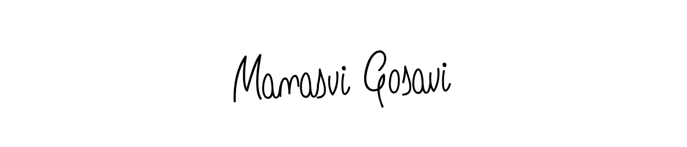 The best way (Angelique-Rose-font-FFP) to make a short signature is to pick only two or three words in your name. The name Manasvi Gosavi include a total of six letters. For converting this name. Manasvi Gosavi signature style 5 images and pictures png