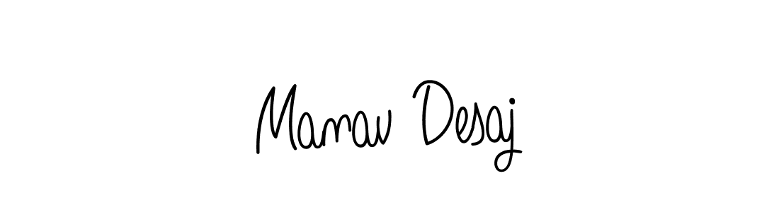 How to make Manav Desaj name signature. Use Angelique-Rose-font-FFP style for creating short signs online. This is the latest handwritten sign. Manav Desaj signature style 5 images and pictures png