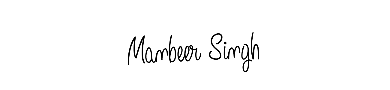How to make Manbeer Singh name signature. Use Angelique-Rose-font-FFP style for creating short signs online. This is the latest handwritten sign. Manbeer Singh signature style 5 images and pictures png