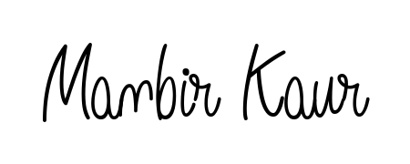 Create a personalized artistic stamp with Manbir Kaur in Angelique-Rose-font-FFP font. Perfect for visual artists, designers, and influencers. Manbir Kaur signature style 5 images and pictures png
