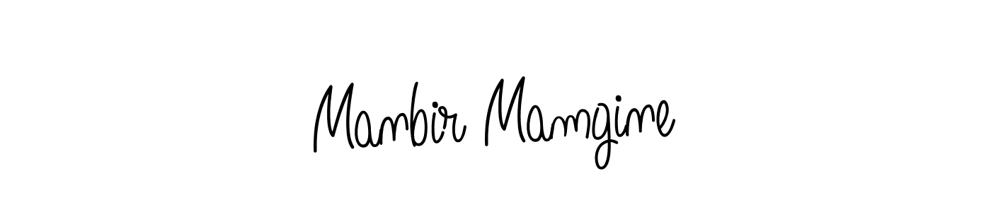 The best way (Angelique-Rose-font-FFP) to make a short signature is to pick only two or three words in your name. The name Manbir Mamgine include a total of six letters. For converting this name. Manbir Mamgine signature style 5 images and pictures png