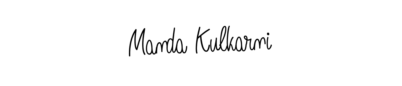 Make a beautiful signature design for name Manda Kulkarni. With this signature (Angelique-Rose-font-FFP) style, you can create a handwritten signature for free. Manda Kulkarni signature style 5 images and pictures png