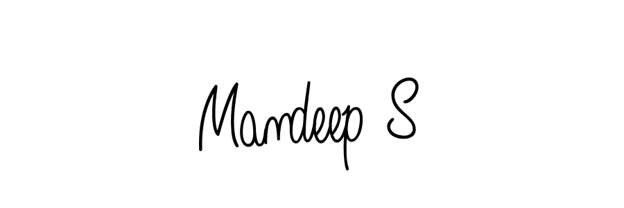 Design your own signature with our free online signature maker. With this signature software, you can create a handwritten (Angelique-Rose-font-FFP) signature for name Mandeep S. Mandeep S signature style 5 images and pictures png