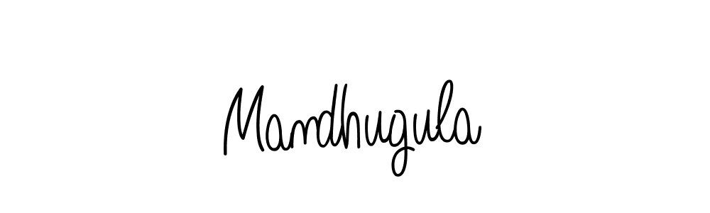 Make a beautiful signature design for name Mandhugula. With this signature (Angelique-Rose-font-FFP) style, you can create a handwritten signature for free. Mandhugula signature style 5 images and pictures png