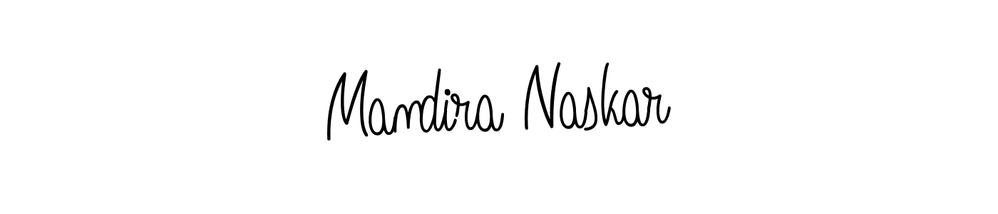 The best way (Angelique-Rose-font-FFP) to make a short signature is to pick only two or three words in your name. The name Mandira Naskar include a total of six letters. For converting this name. Mandira Naskar signature style 5 images and pictures png