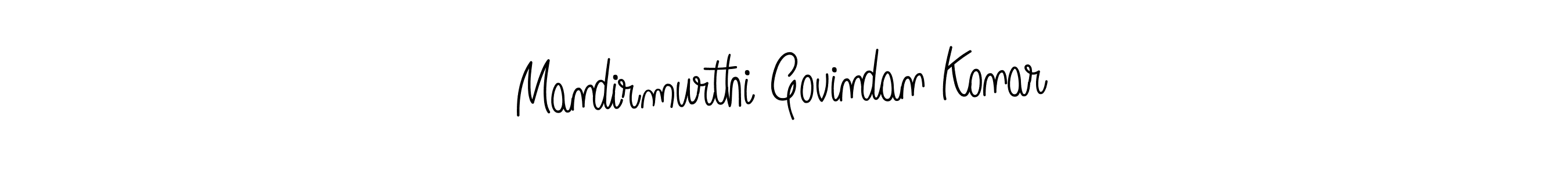You should practise on your own different ways (Angelique-Rose-font-FFP) to write your name (Mandirmurthi Govindan Konar) in signature. don't let someone else do it for you. Mandirmurthi Govindan Konar signature style 5 images and pictures png