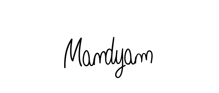 Create a beautiful signature design for name Mandyam. With this signature (Angelique-Rose-font-FFP) fonts, you can make a handwritten signature for free. Mandyam signature style 5 images and pictures png