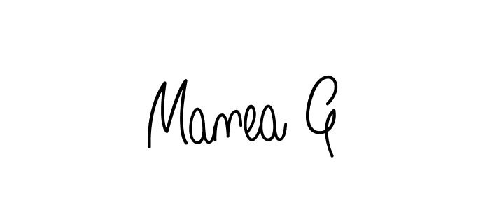 Make a beautiful signature design for name Manea G. With this signature (Angelique-Rose-font-FFP) style, you can create a handwritten signature for free. Manea G signature style 5 images and pictures png